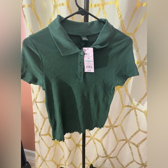 Women’s Wild Fable Button Down Crop Top Polo - Picture 2 of 3
